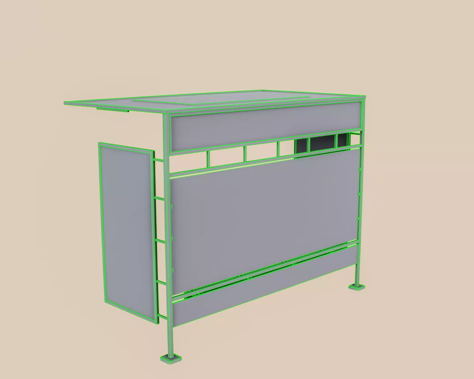 Bus Stop Type A Low-poly 3D model_30