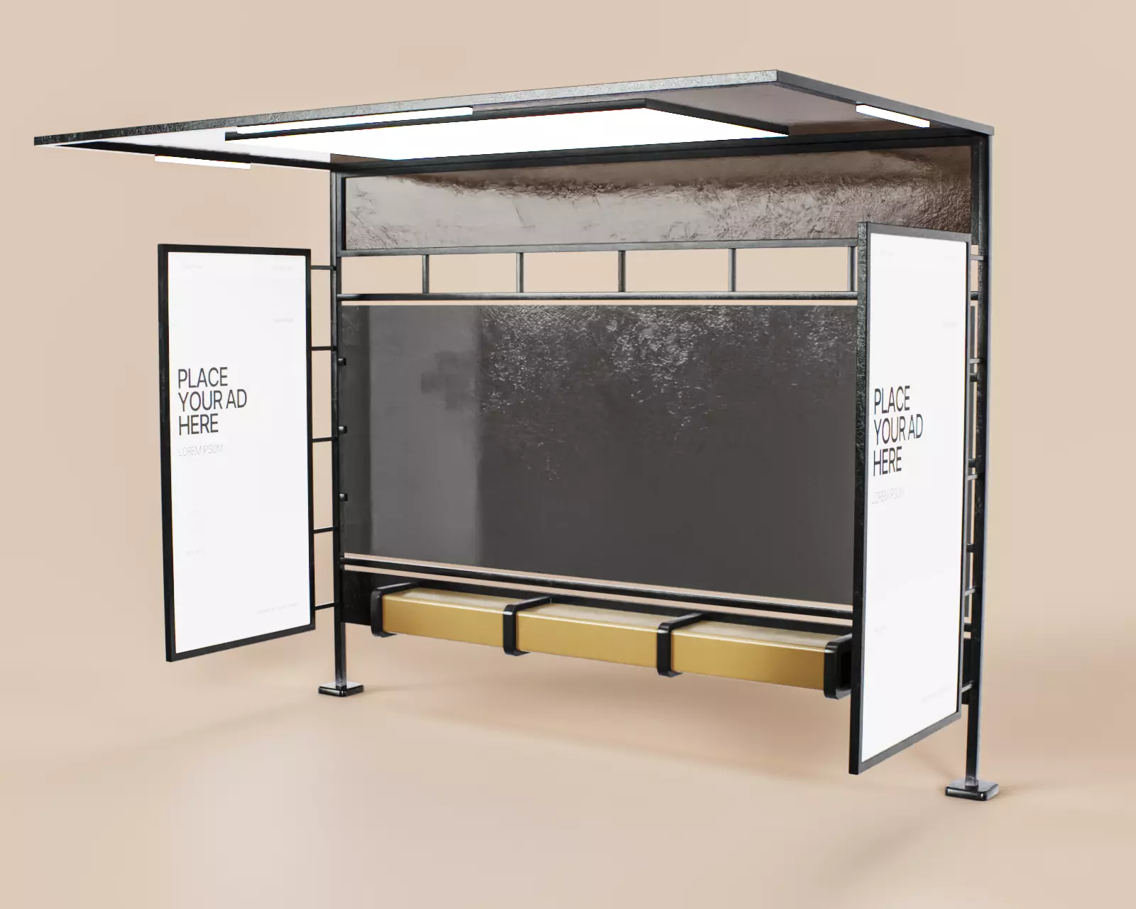 Bus Stop Type A Low-poly 3D model_0