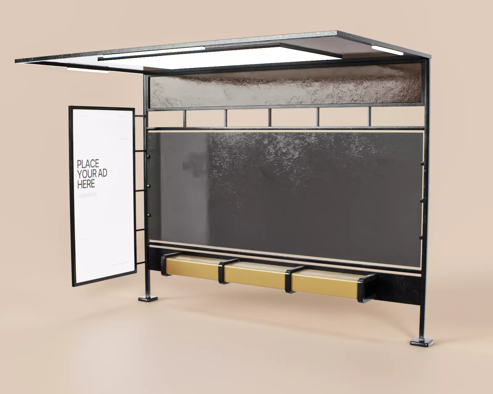 Bus Stop Type A Low-poly 3D model_2