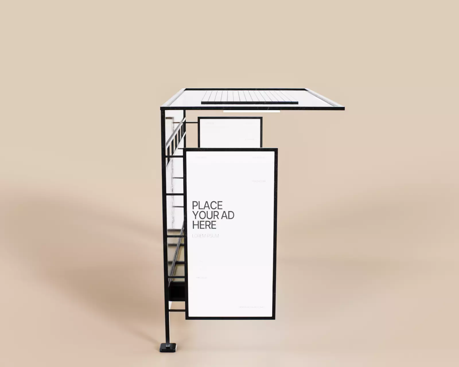 Bus Stop Type A Low-poly 3D model_11