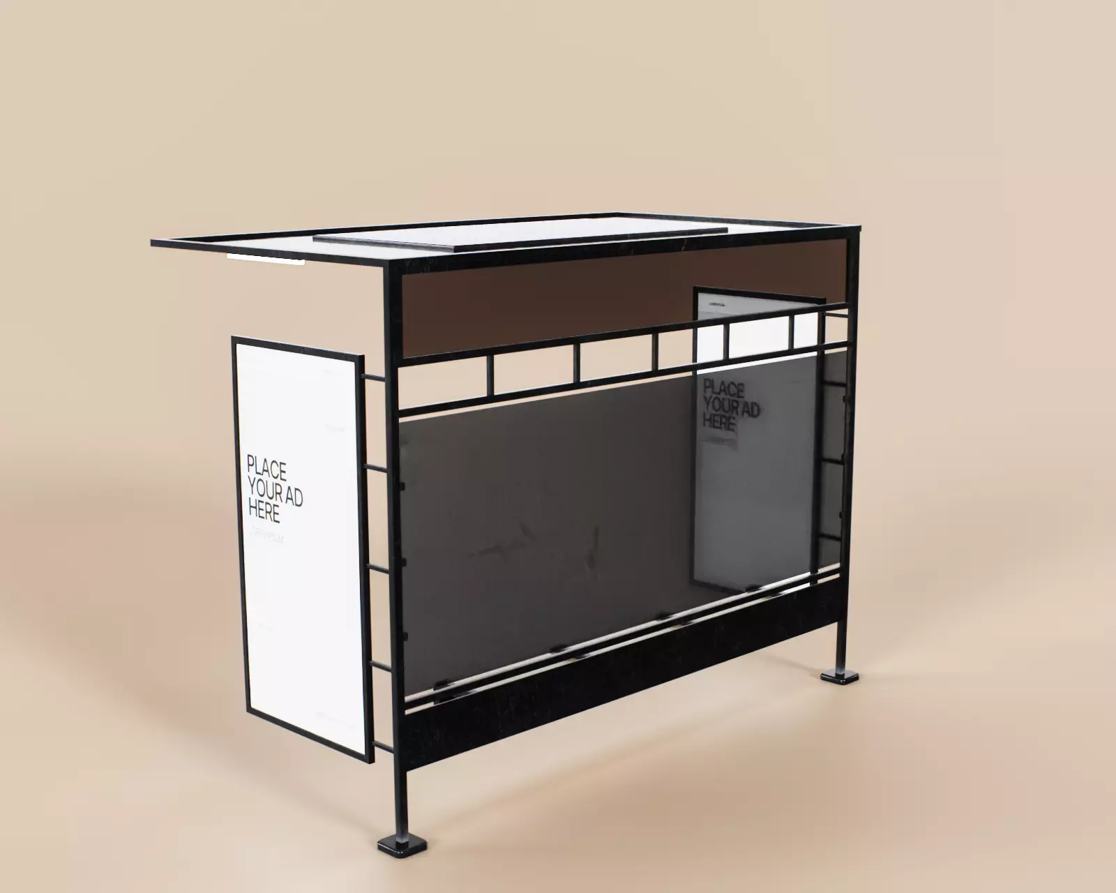 Bus Stop Type A Low-poly 3D model_14