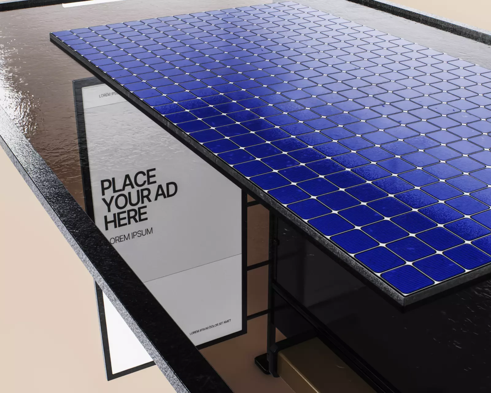 Bus Stop Type A Low-poly 3D model_8