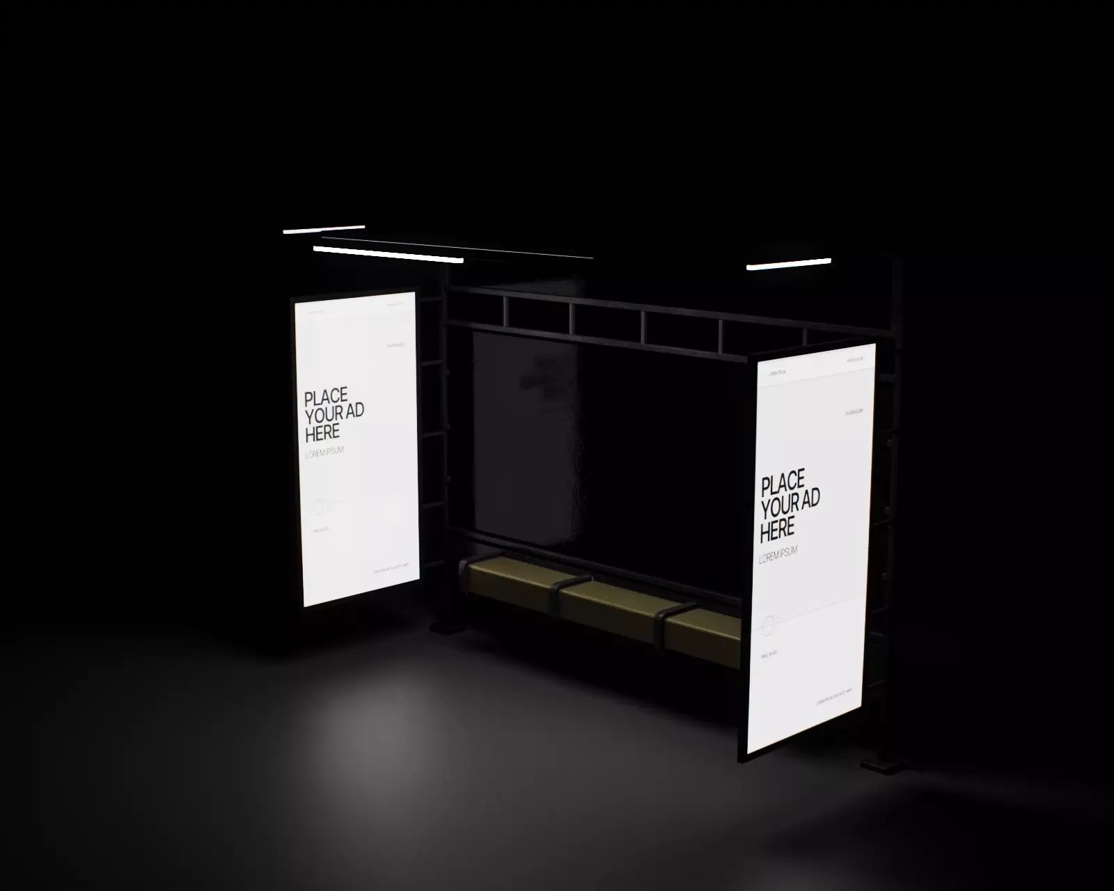 Bus Stop Type A Low-poly 3D model_24