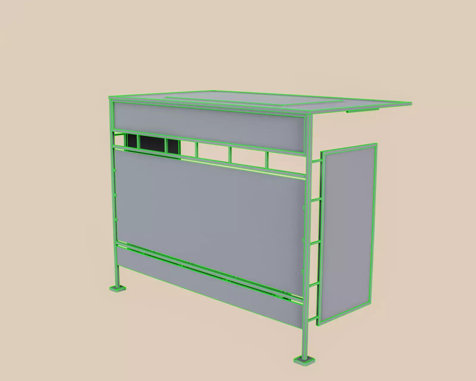 Bus Stop Type A Low-poly 3D model_28