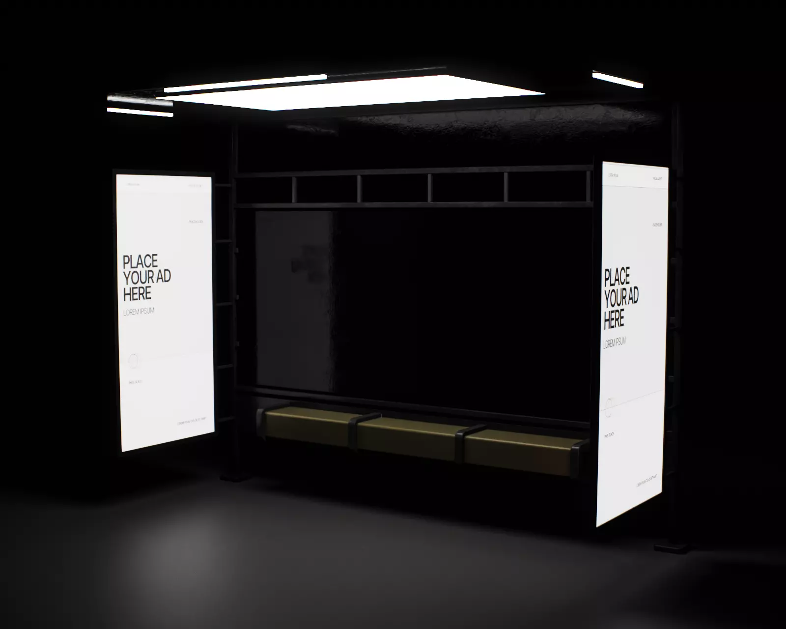 Bus Stop Type A Low-poly 3D model_1