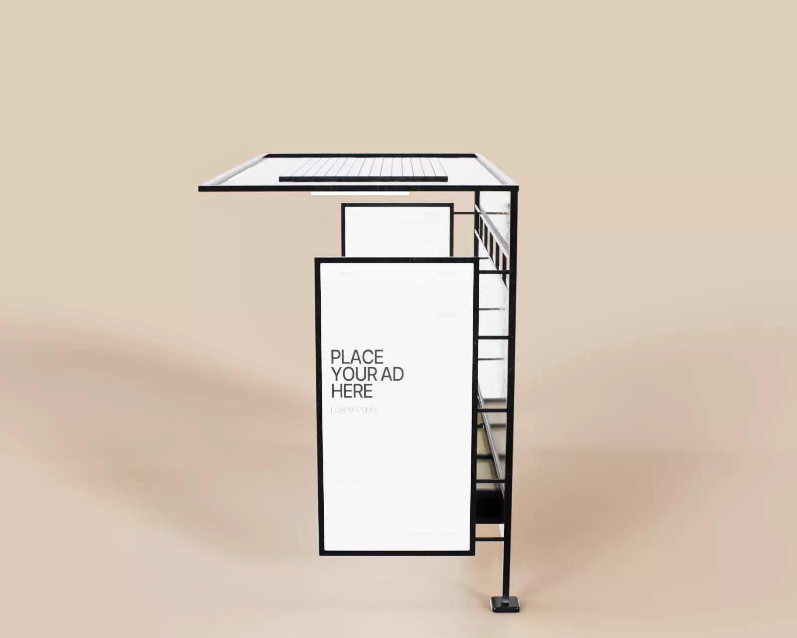 Bus Stop Type A Low-poly 3D model_15