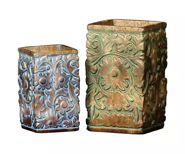 Decorative ceramic tabletop vase urn pot flowerpot planters set