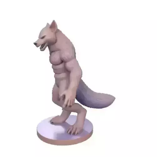 1643  COLORFUL  Werewolf Howling  Upward   3D Model  beast