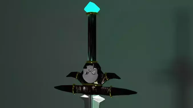 Stylized Sword of the Lich Glowing Fantasy Undead Weapon