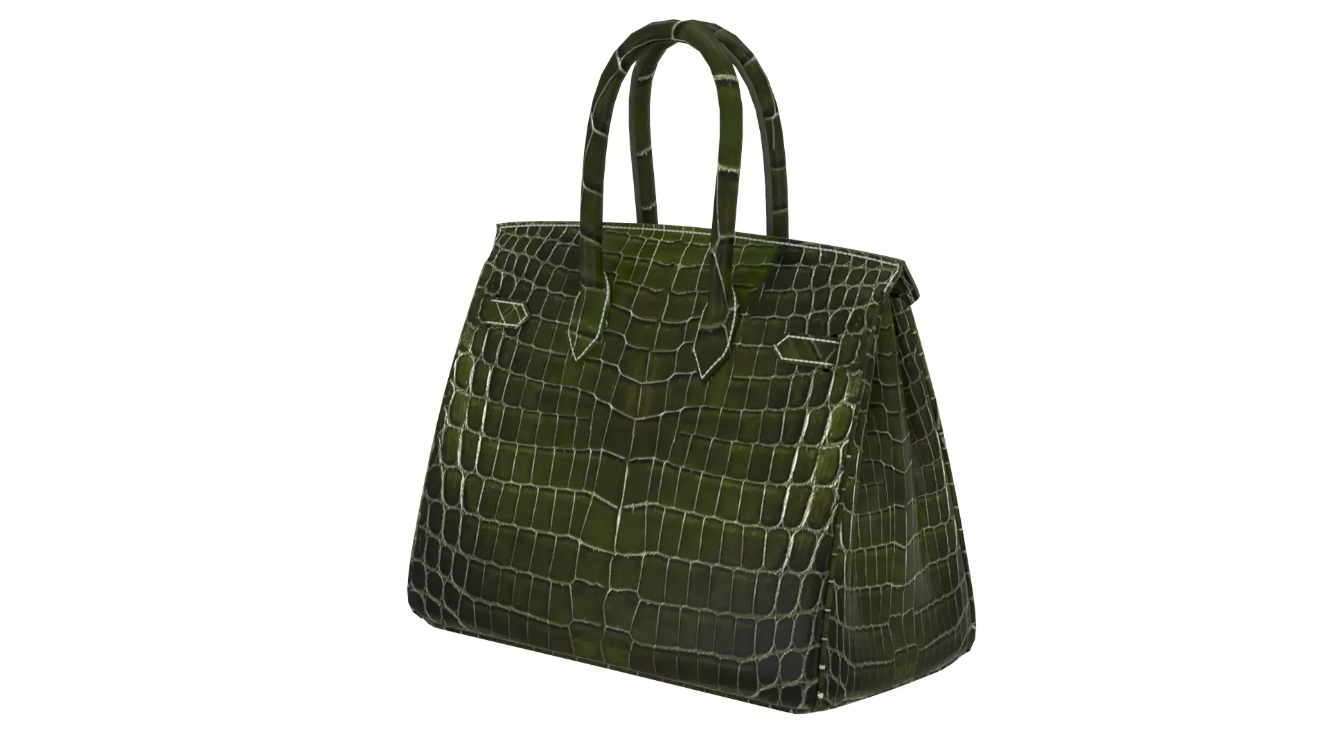 Hermes Birkin Crocodile Moss Green 3D Model Low-poly 3D model_15