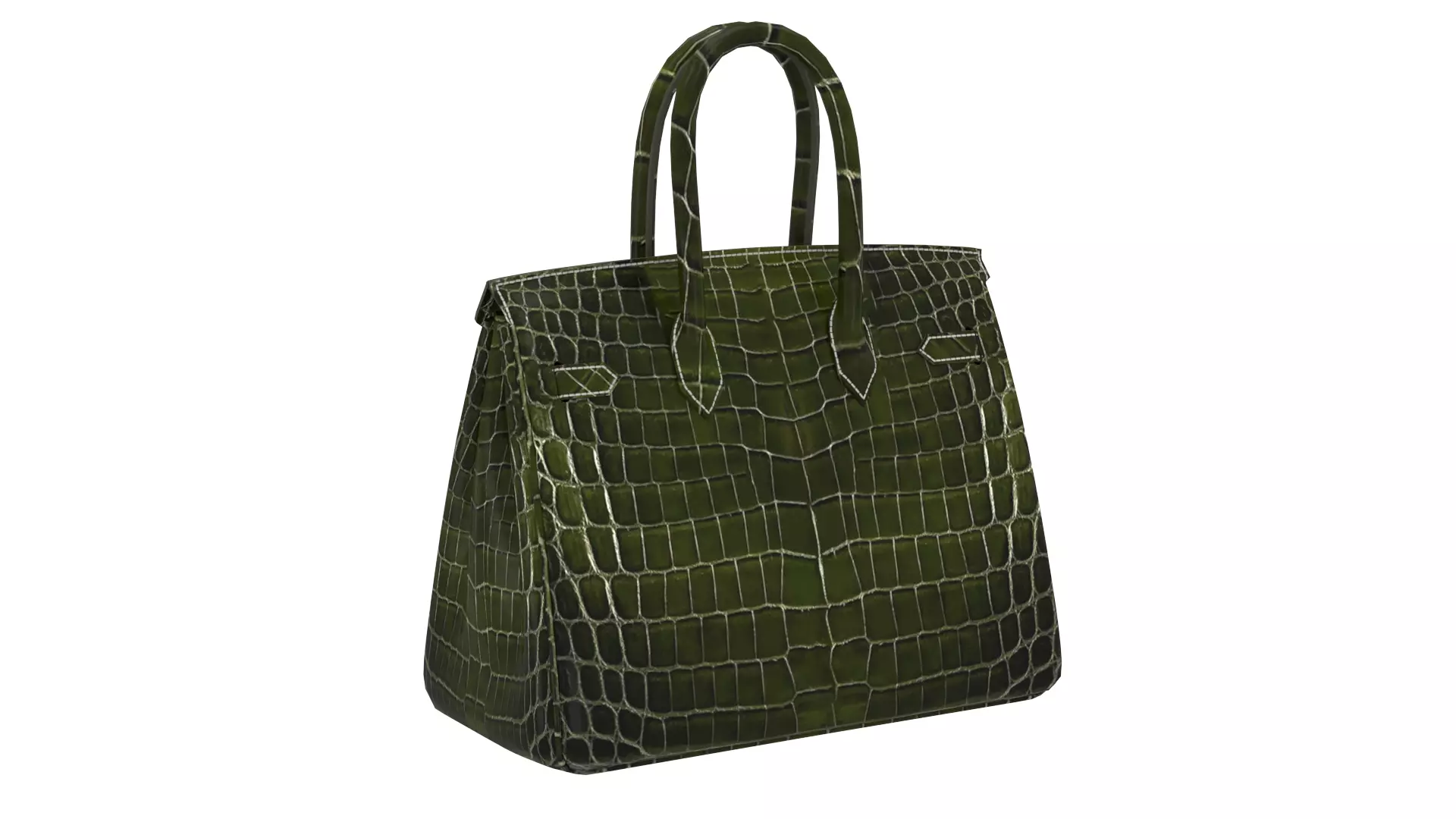 Hermes Birkin Crocodile Moss Green 3D Model Low-poly 3D model_13