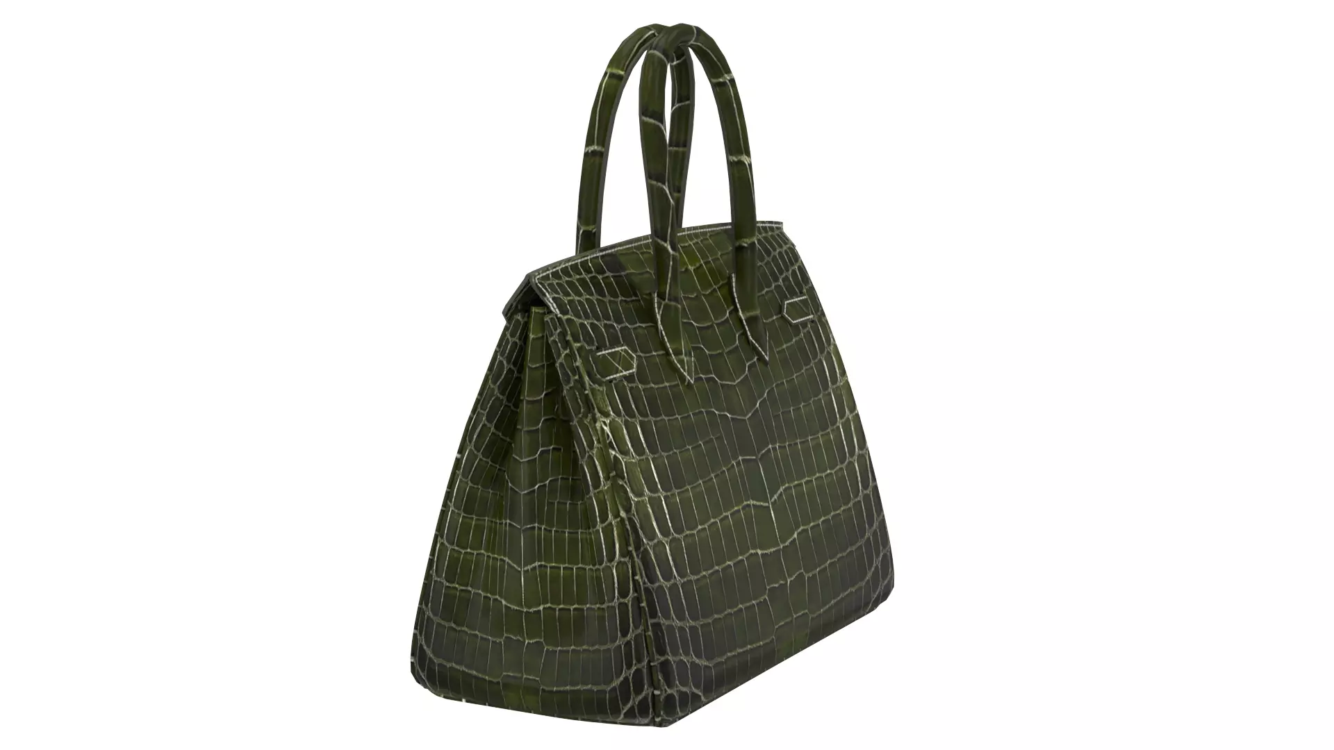 Hermes Birkin Crocodile Moss Green 3D Model Low-poly 3D model_12