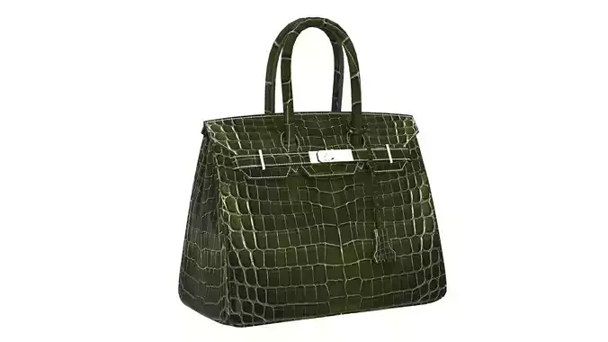 Hermes Birkin Crocodile Moss Green 3D Model Low-poly 3D model