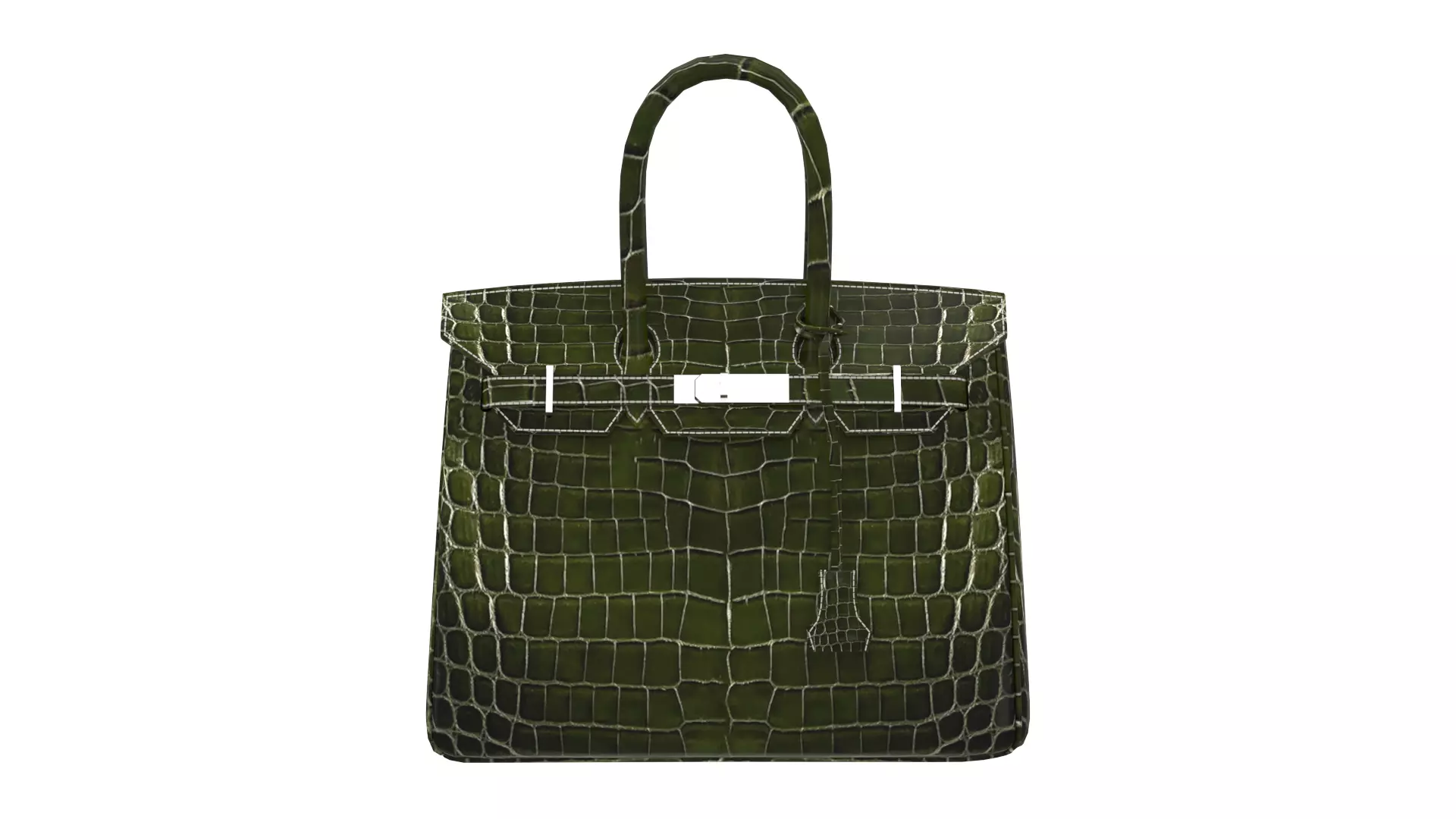 Hermes Birkin Crocodile Moss Green 3D Model Low-poly 3D model_8