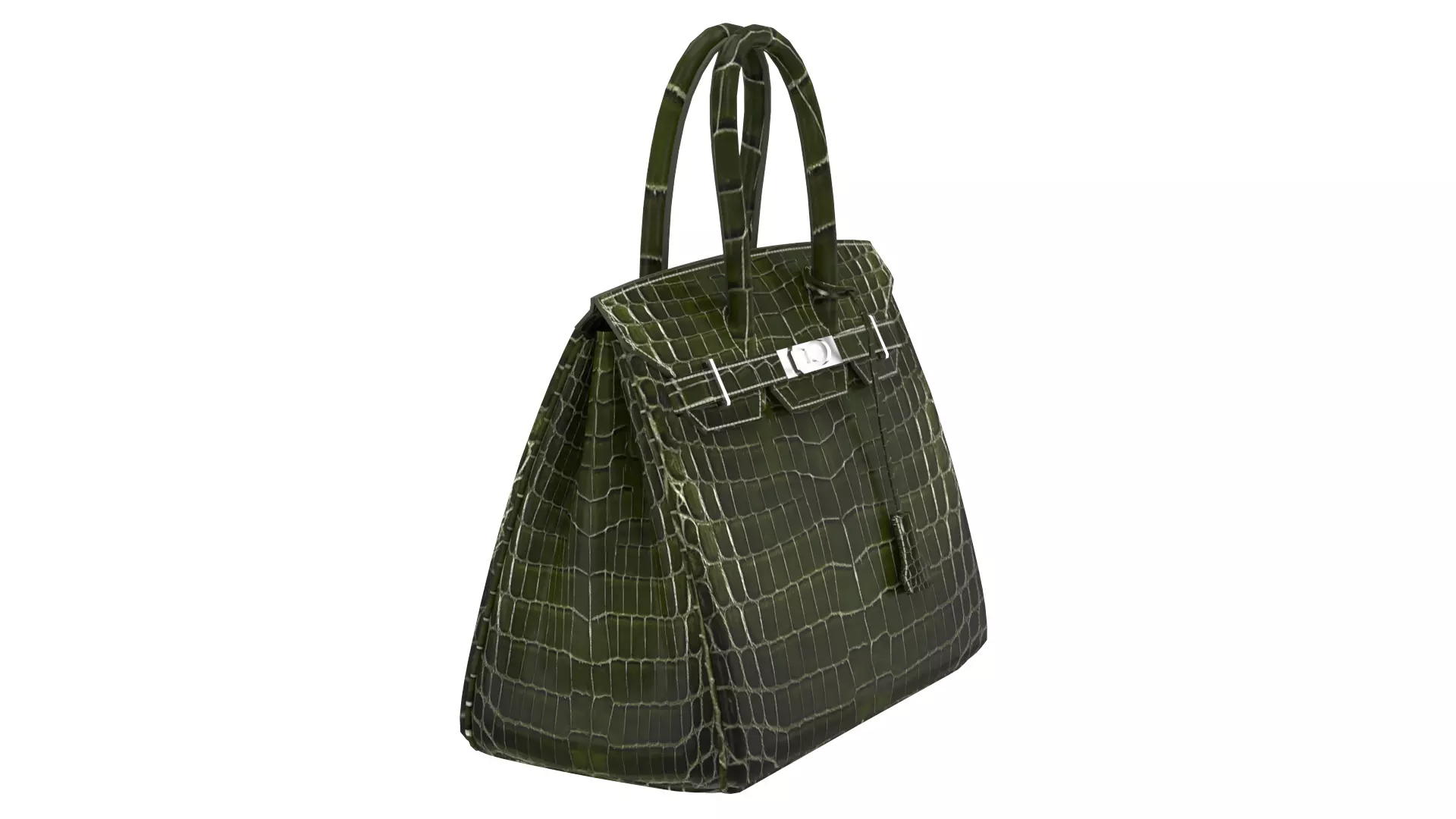 Hermes Birkin Crocodile Moss Green 3D Model Low-poly 3D model_3
