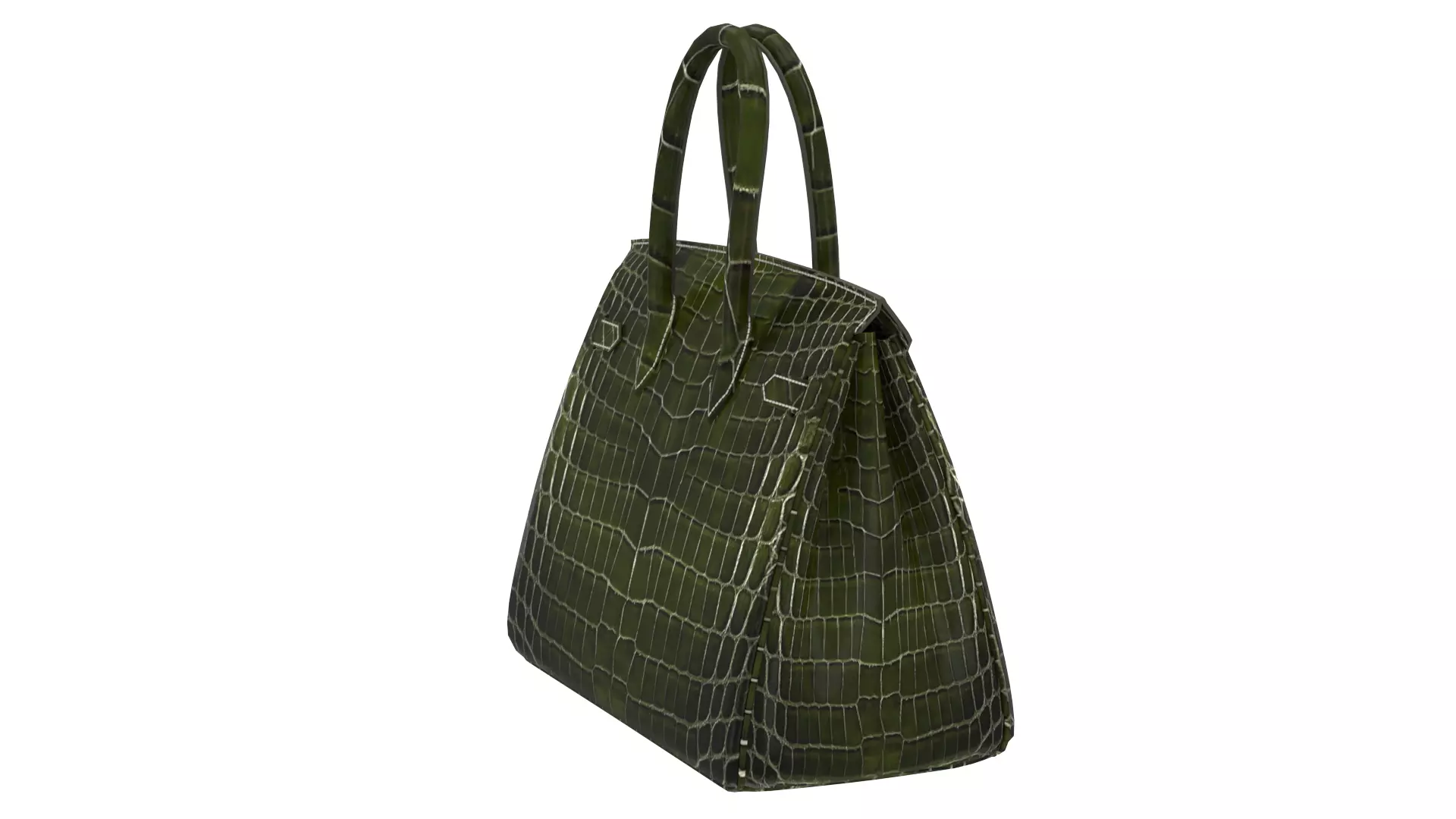 Hermes Birkin Crocodile Moss Green 3D Model Low-poly 3D model_1
