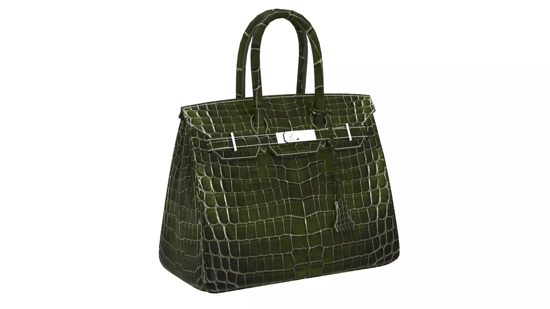 Hermes Birkin Crocodile Moss Green 3D Model Low-poly 3D model_4