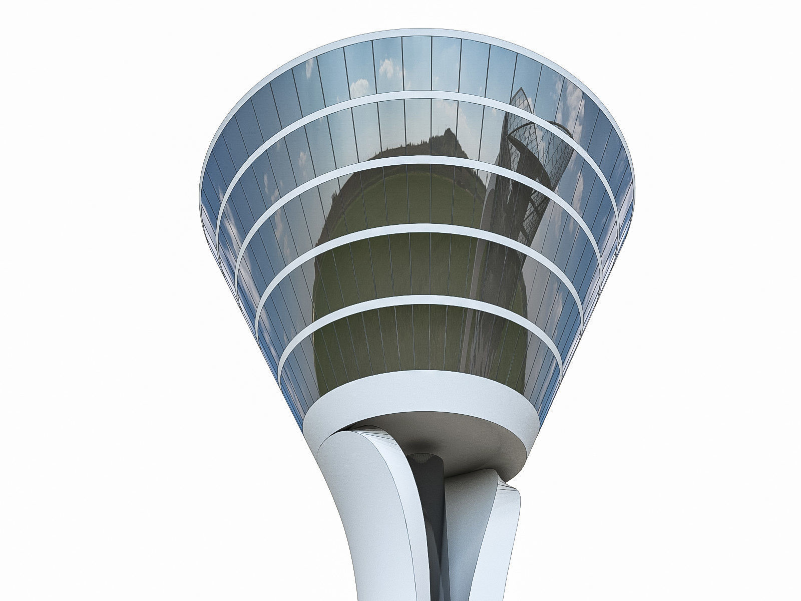 Airport Control Towers Collection Low-poly 3D model_3
