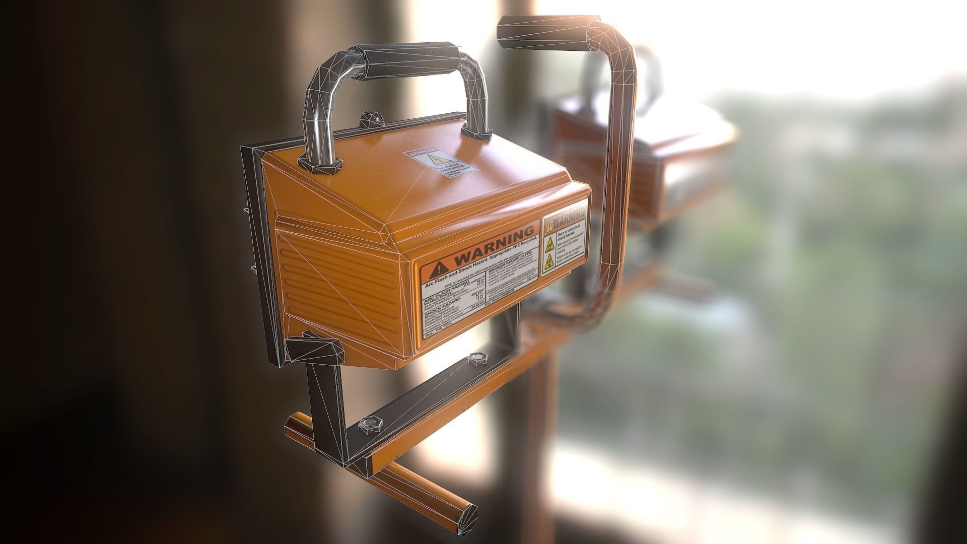 Work Light Tripod Low poly Low-poly 3D model_3