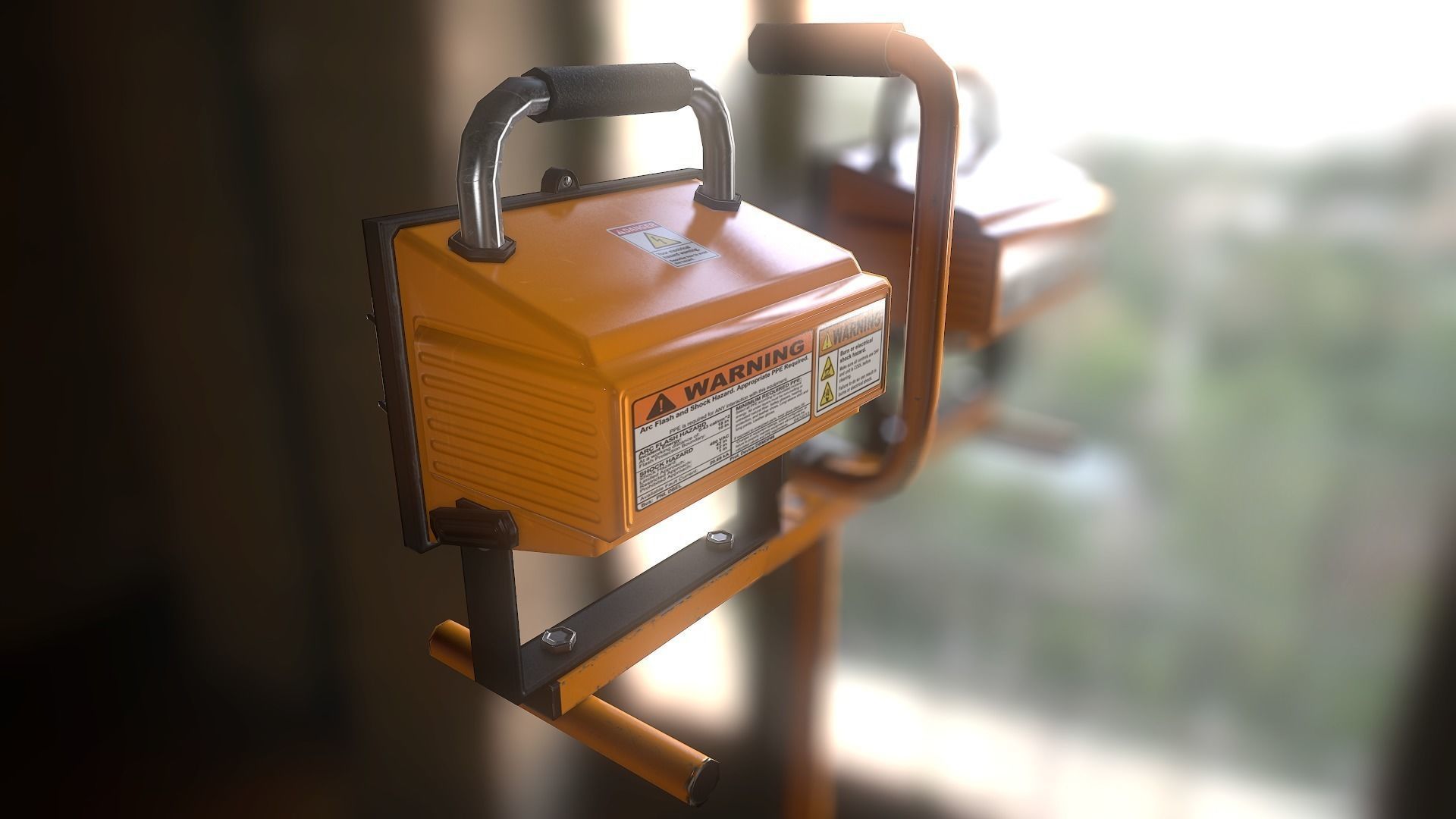 Work Light Tripod Low poly Low-poly 3D model_4