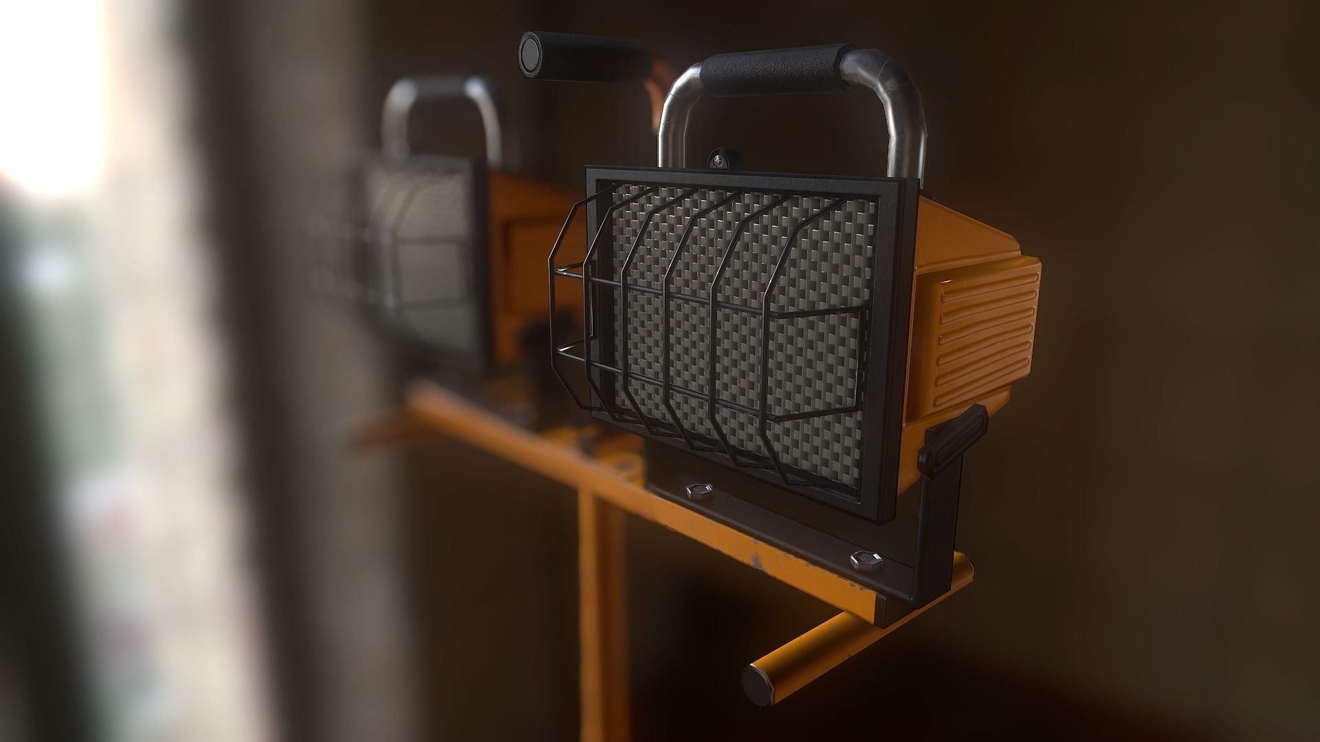 Work Light Tripod Low poly Low-poly 3D model_0