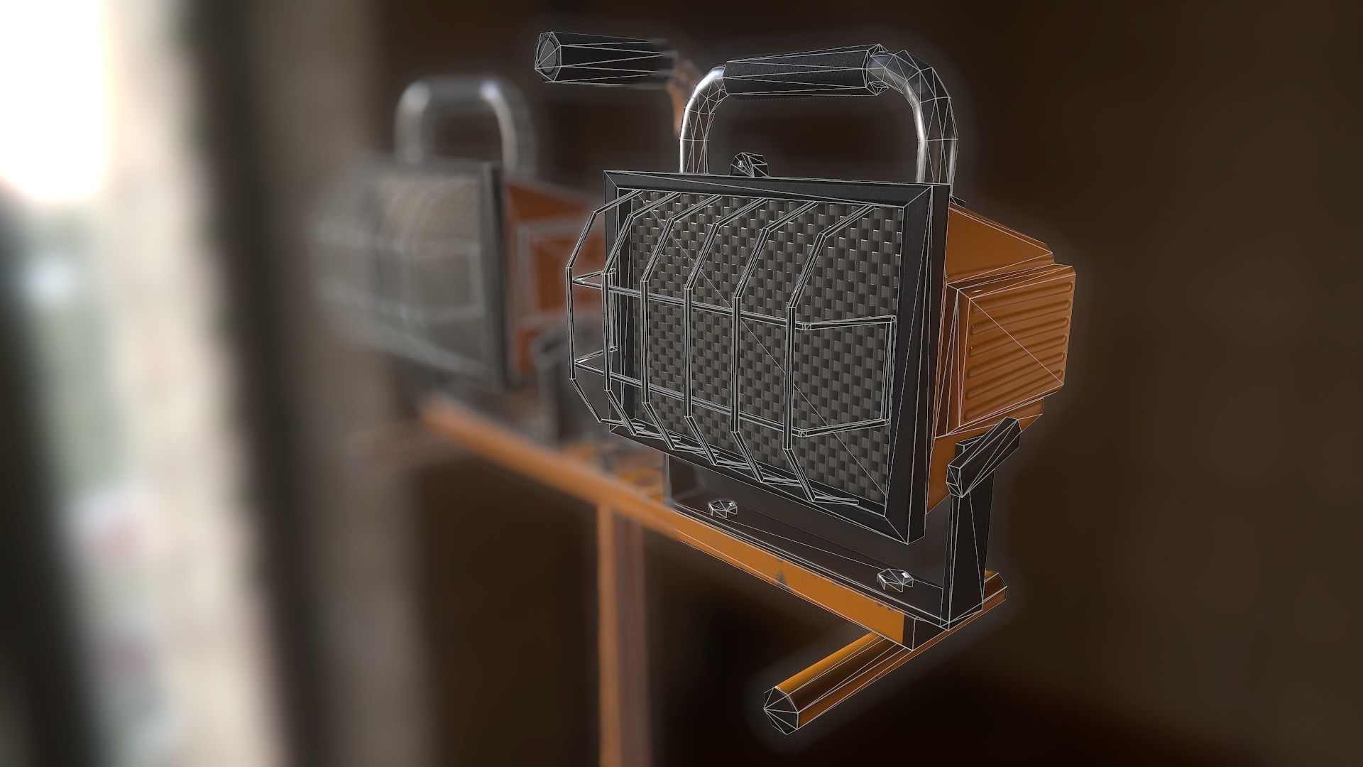 Work Light Tripod Low poly Low-poly 3D model_2