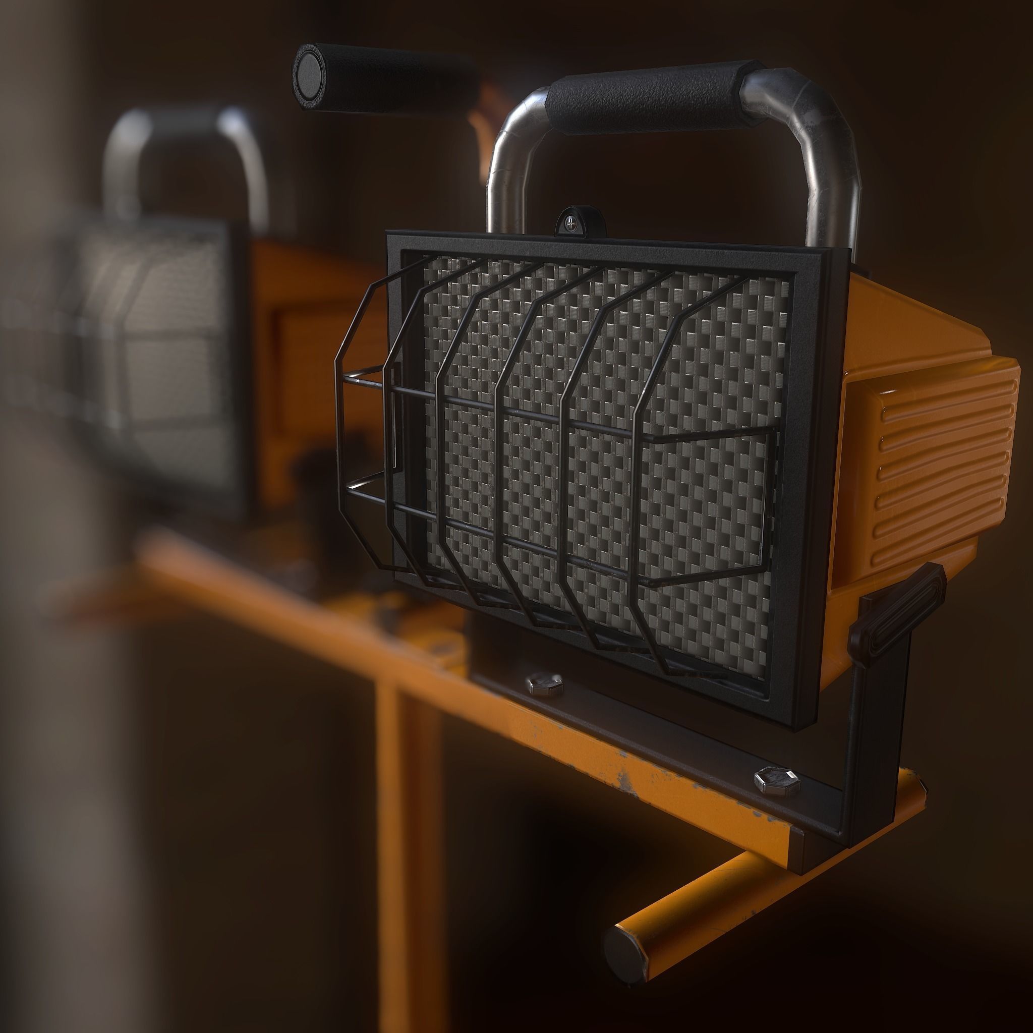 Work Light Tripod Low poly Low-poly 3D model_1