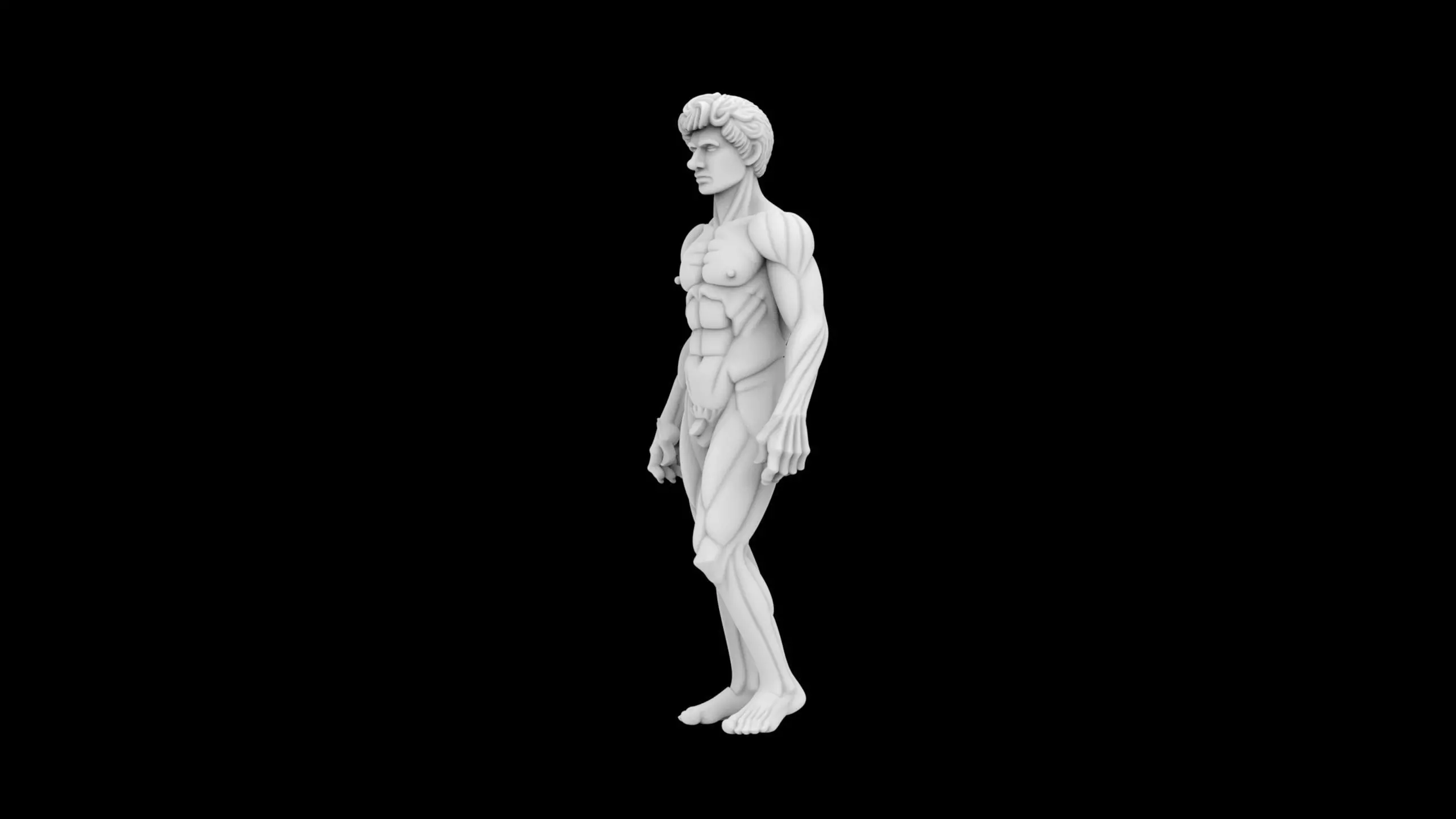 Heroic Male Torso Statue Classical 3D Print Sculpture 3D print model_0