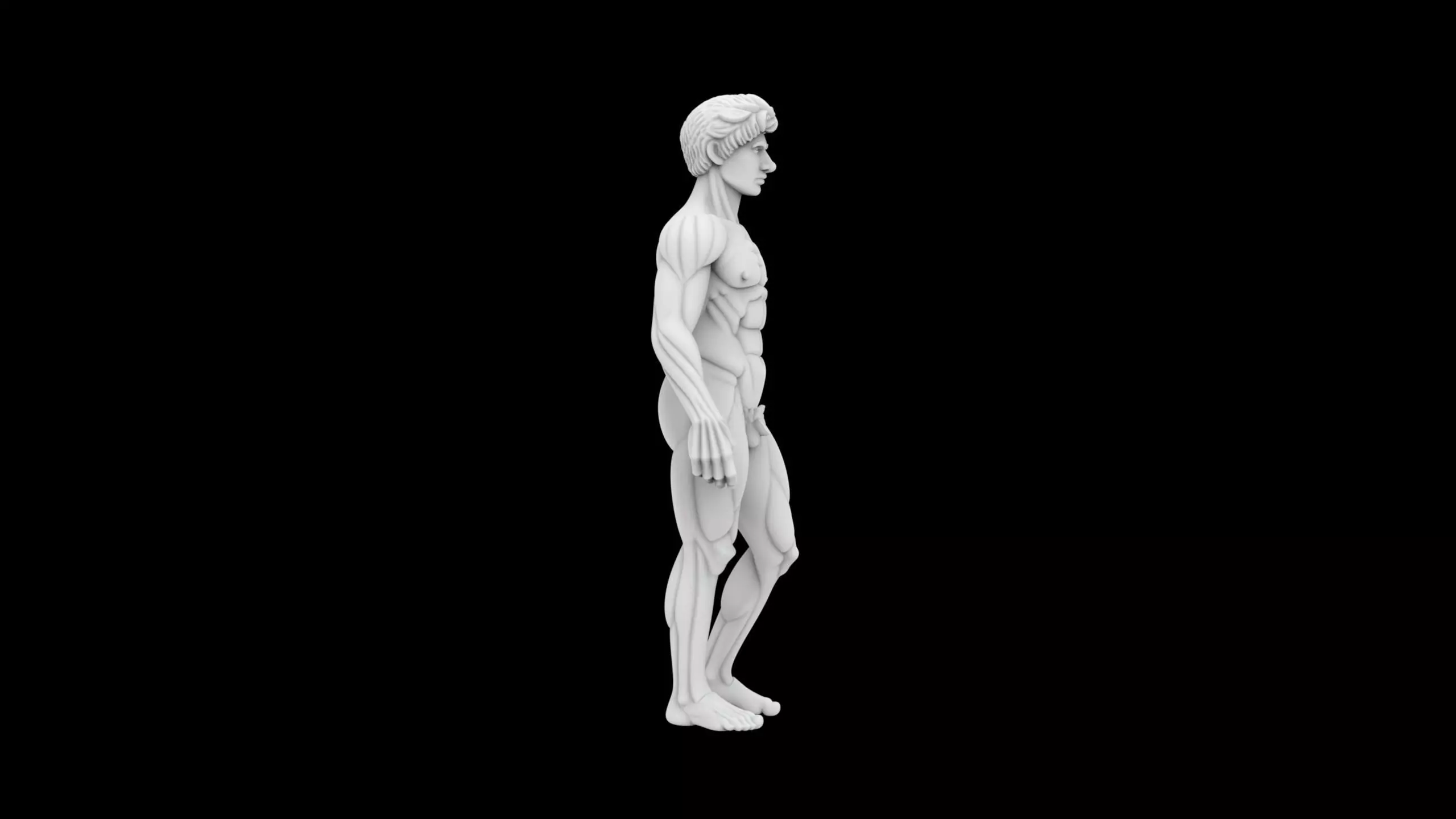 Heroic Male Torso Statue Classical 3D Print Sculpture 3D print model_1
