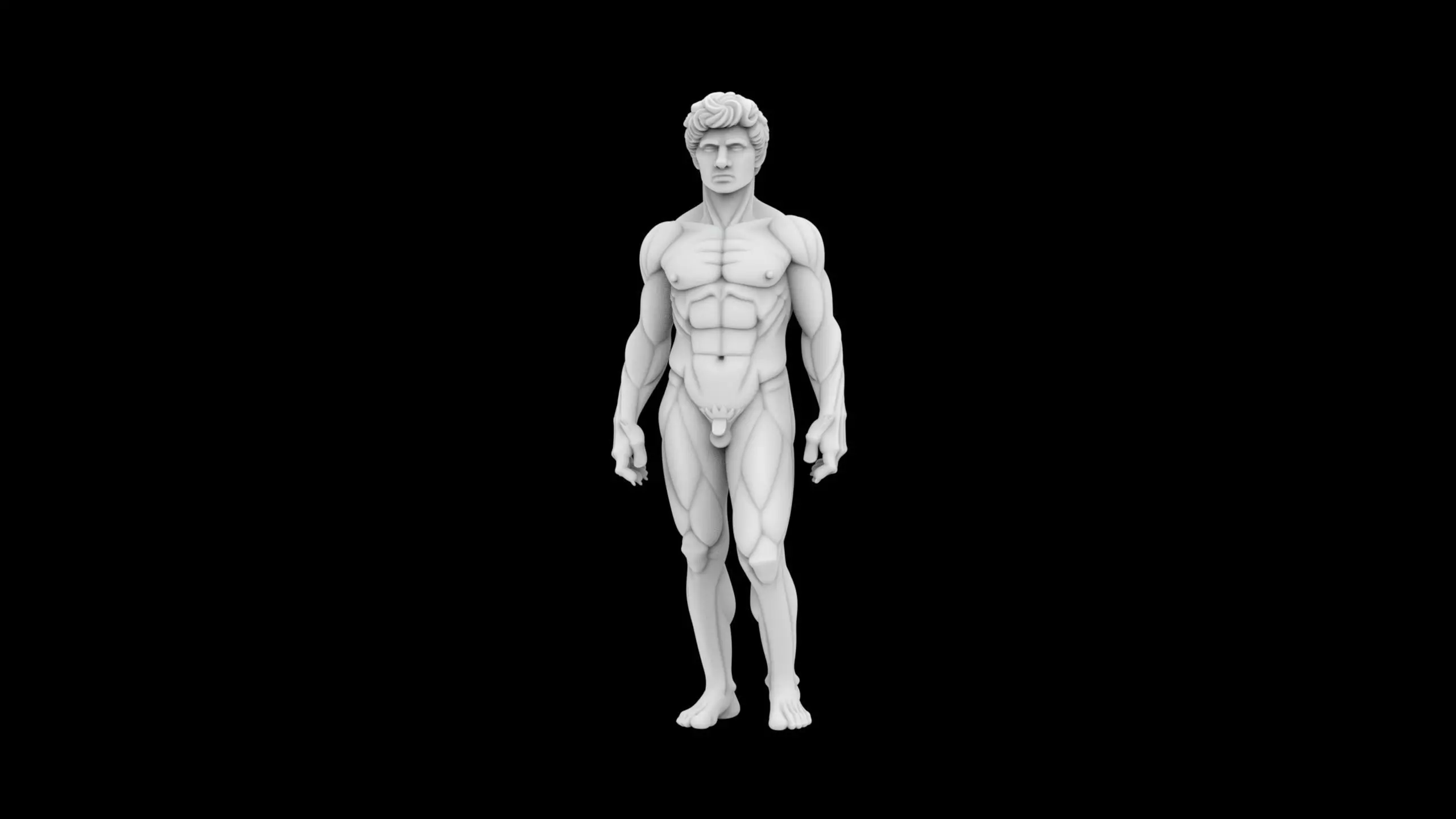 Heroic Male Torso Statue Classical 3D Print Sculpture 3D print model_3