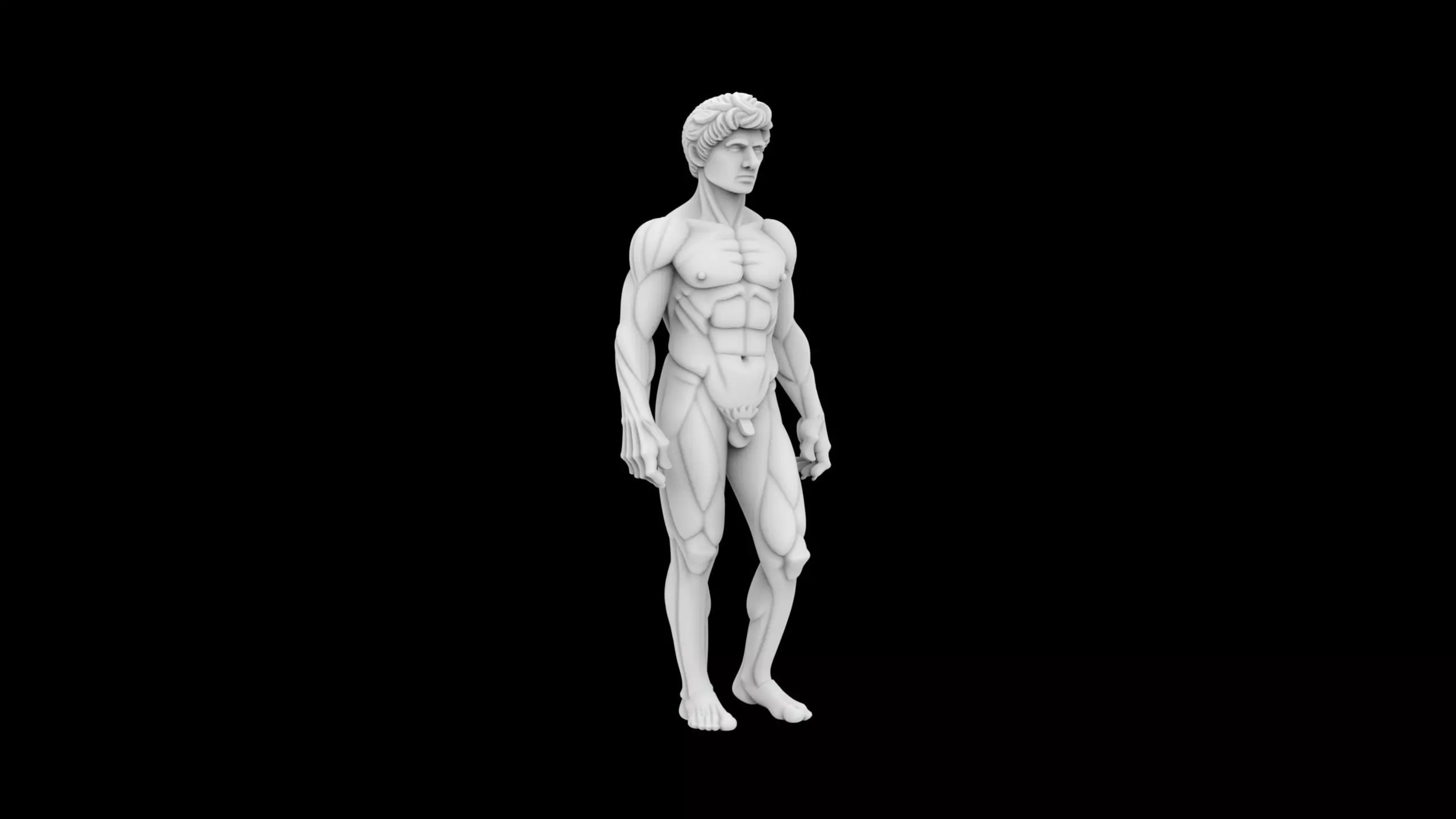 Heroic Male Torso Statue Classical 3D Print Sculpture 3D print model_7