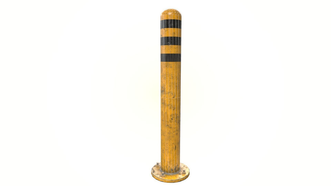 Bollard Barrier Low poly Low-poly 3D model 2