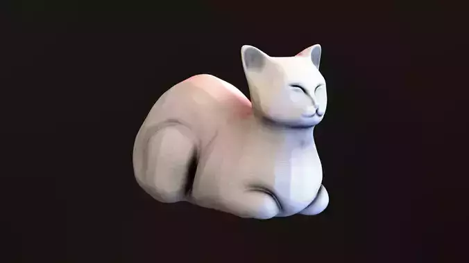 Cat highpoly lowpoly sculpt 3d print