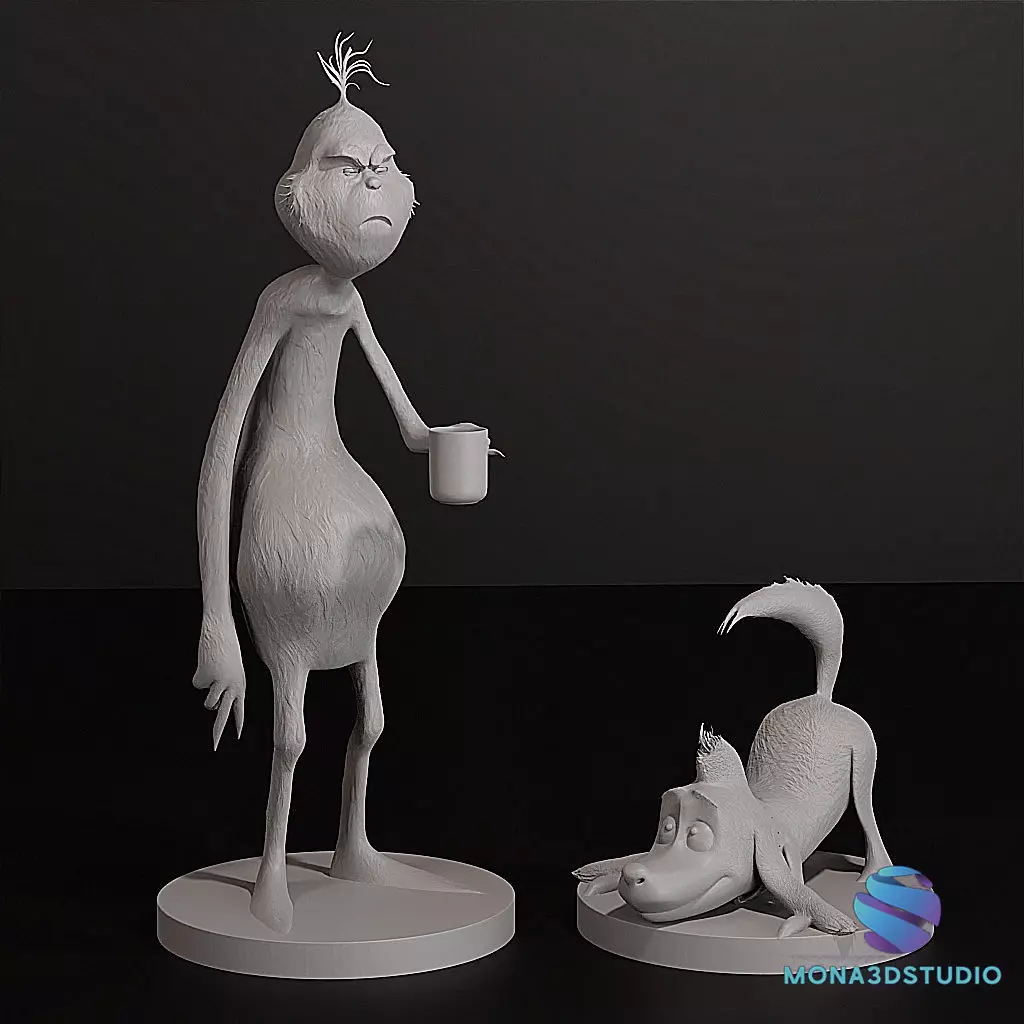The Grinch and Max - 3D Printable Christmas Set   3D print model_1