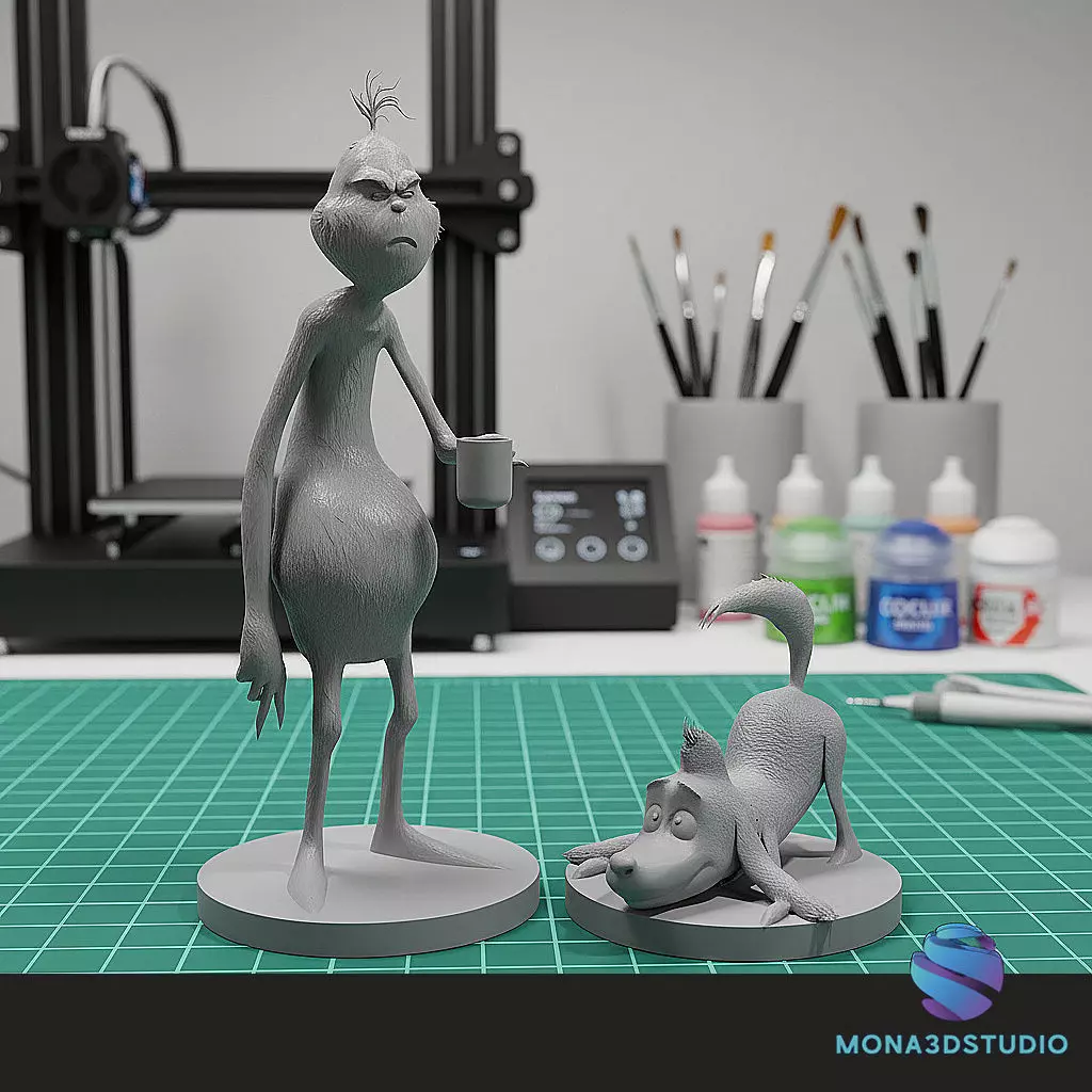 The Grinch and Max - 3D Printable Christmas Set   3D print model_2