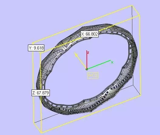 1163 Ridged Hexagon Pattern Bangle 15gm 3D print model_5