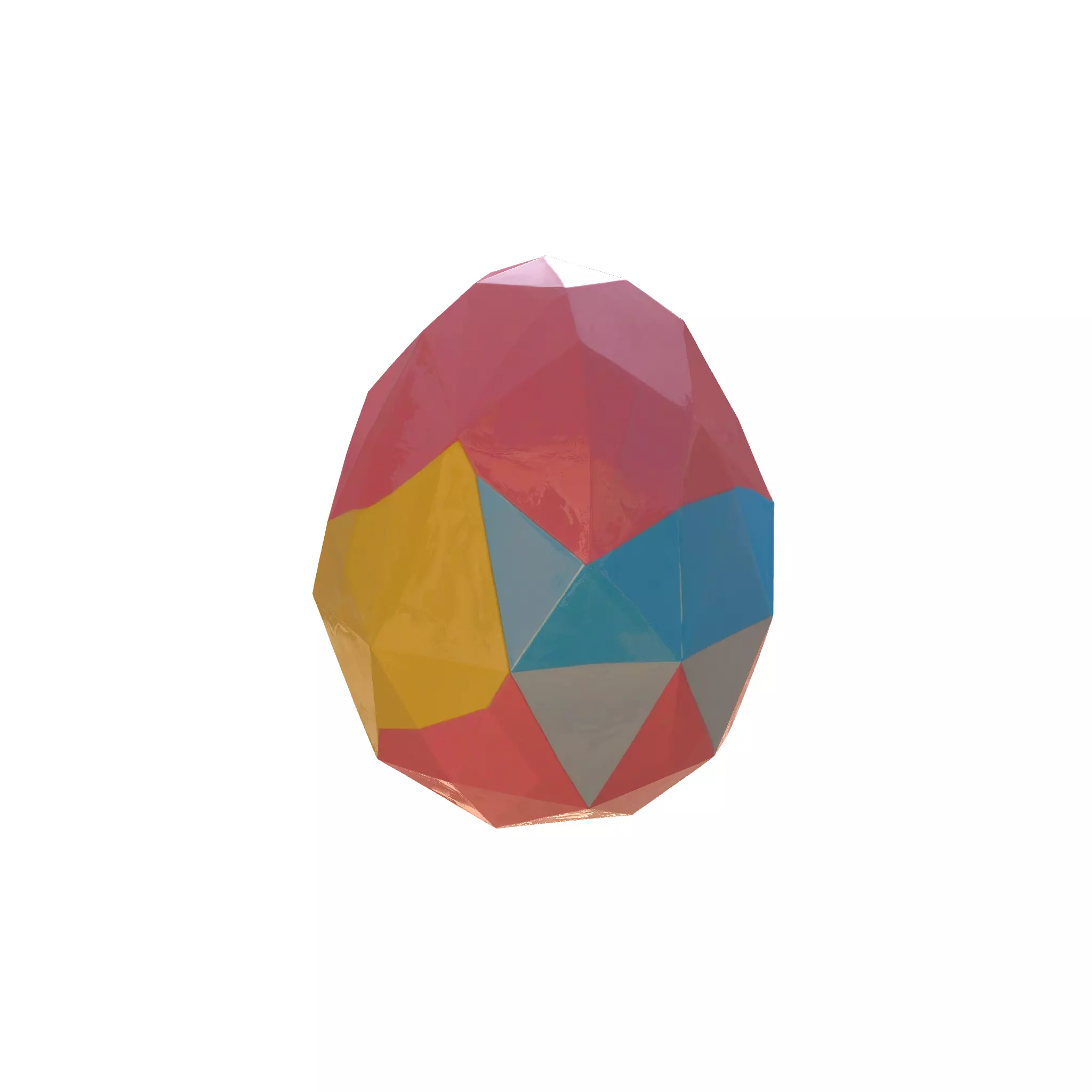 Pastel blue yellow easter eggs 3d model Low-poly 3D model_2