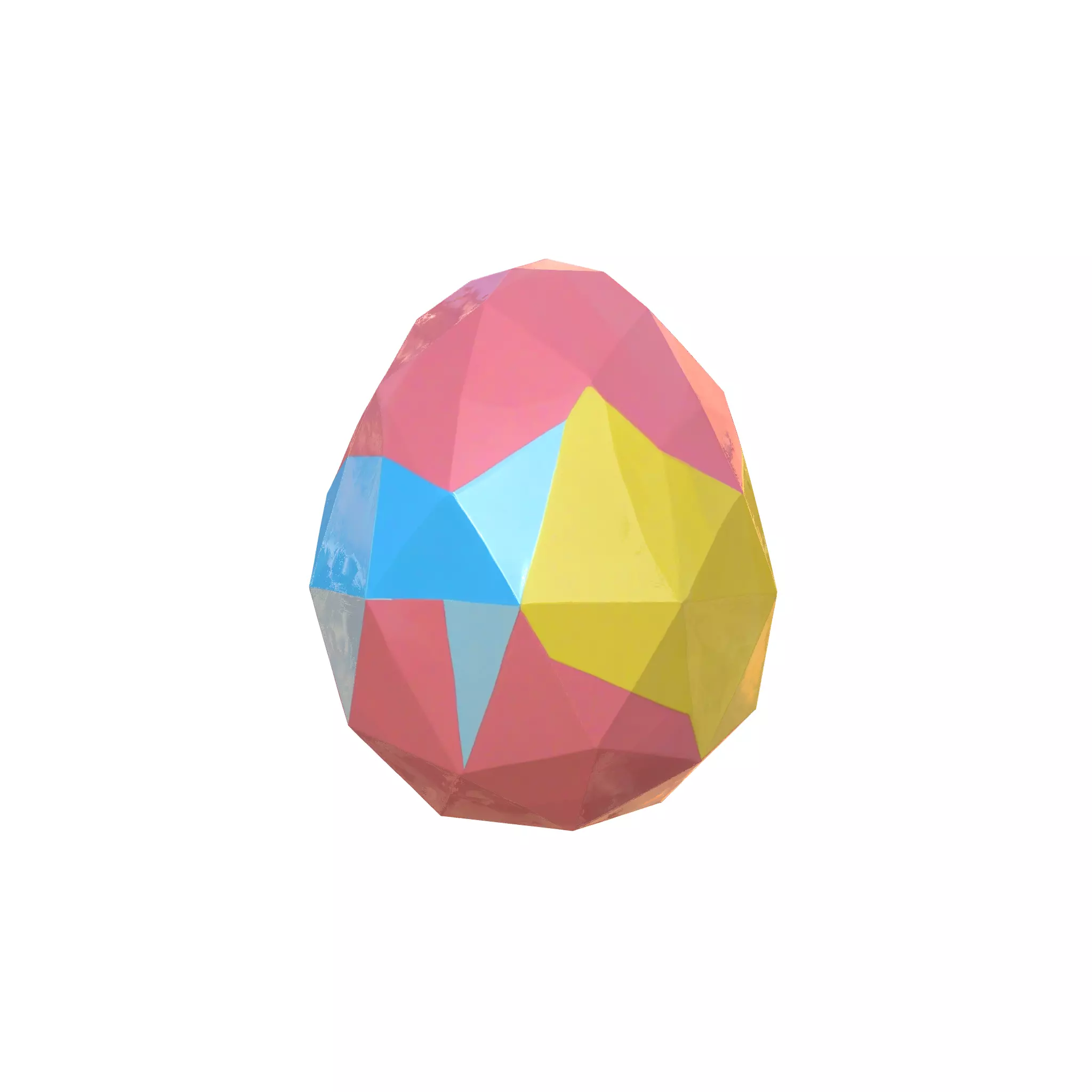Pastel blue yellow easter eggs 3d model Low-poly 3D model_0