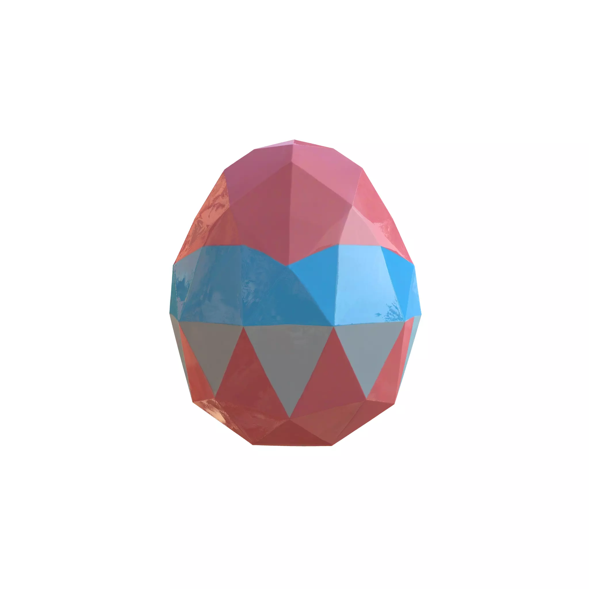 Pastel blue yellow easter eggs 3d model Low-poly 3D model_1