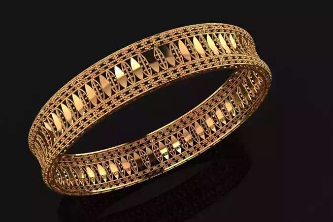 1162 Elongated Motif Band Bangle 11gm 3D print model