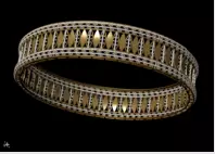 1162 Elongated Motif Band Bangle 11gm 3D print model_2