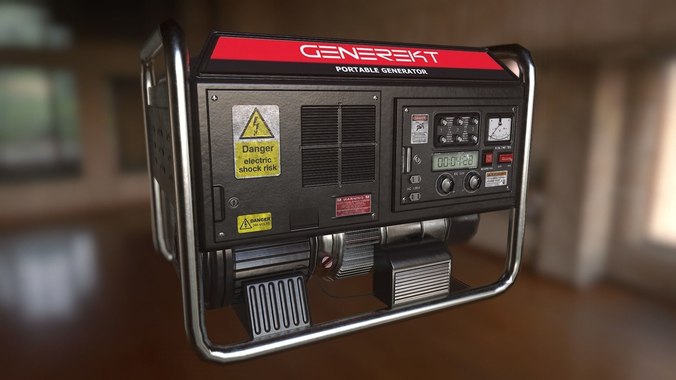 Portable Electrical Generator Low poly Low-poly 3D model