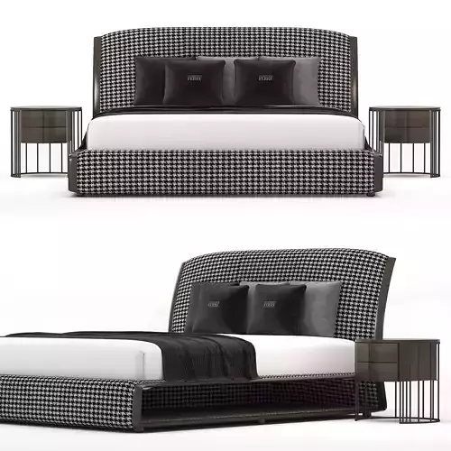 Wynwood Bed Alternate Color By Ferre Low-poly 3D model
