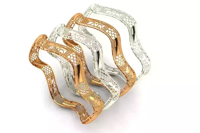 1161 Serpentine Cutout Bangle 7gm 3D print model