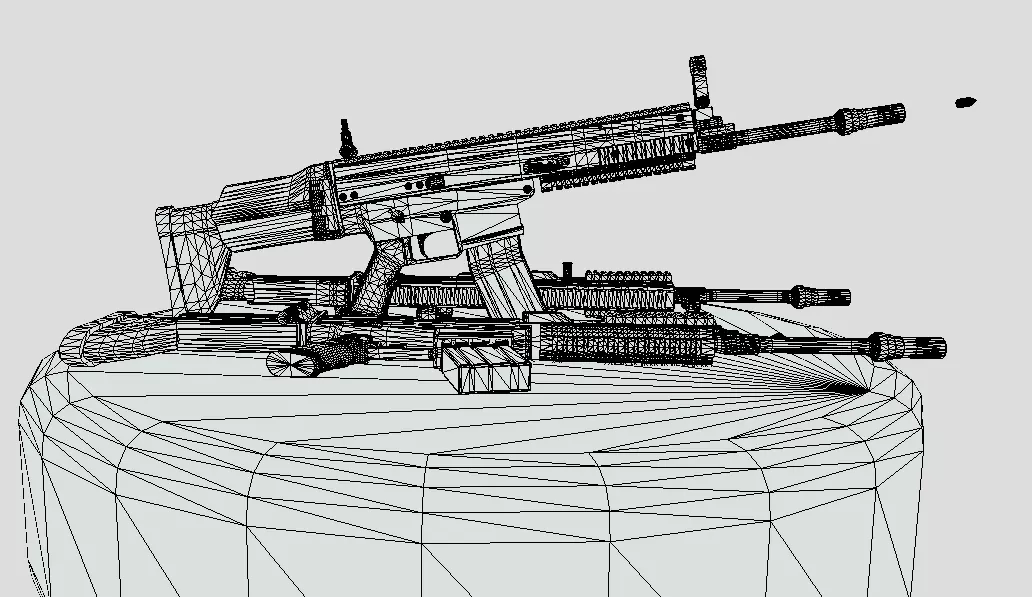 Realistic Assault Rifle Low-poly 3D model_25
