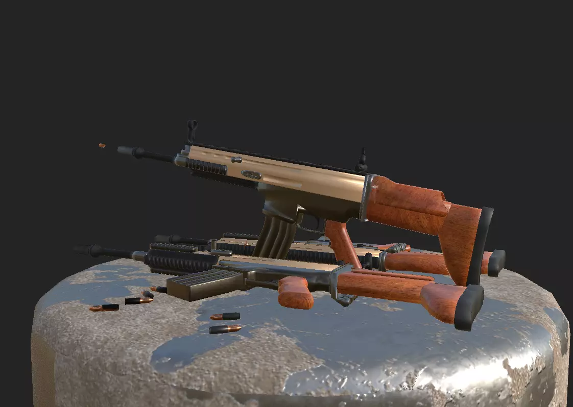 Realistic Assault Rifle Low-poly 3D model_10