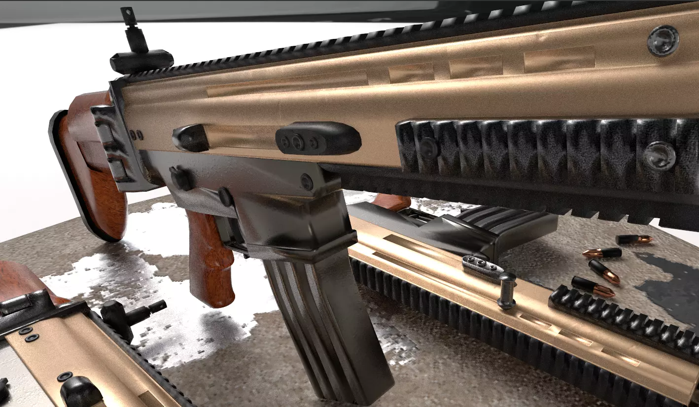 Realistic Assault Rifle Low-poly 3D model_16