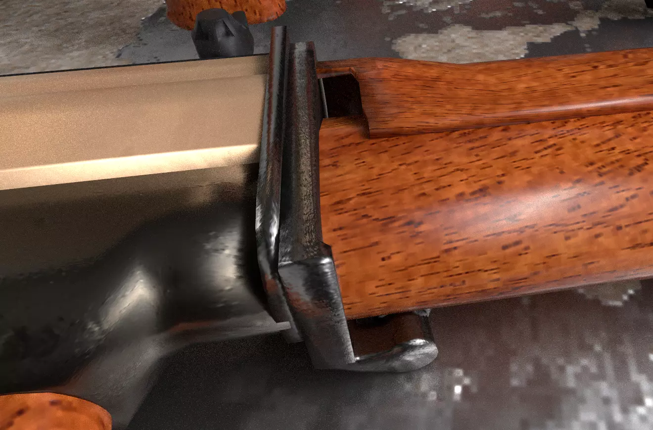 Realistic Assault Rifle Low-poly 3D model_5