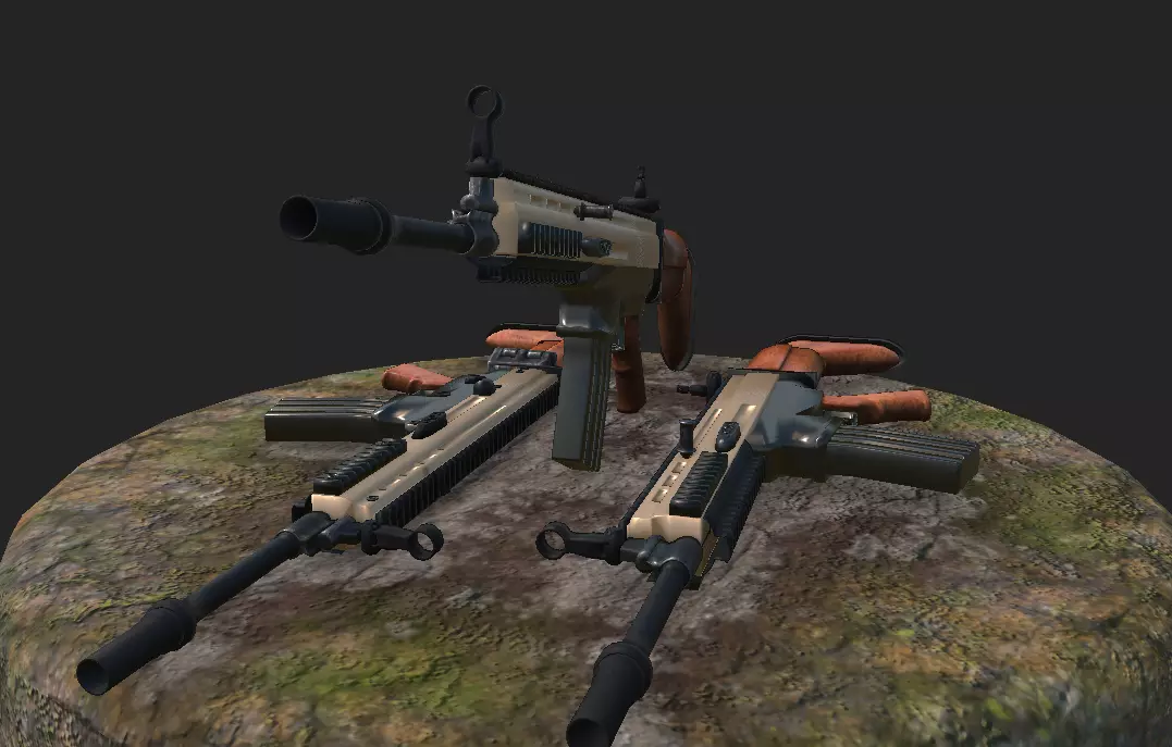 Realistic Assault Rifle Low-poly 3D model_8