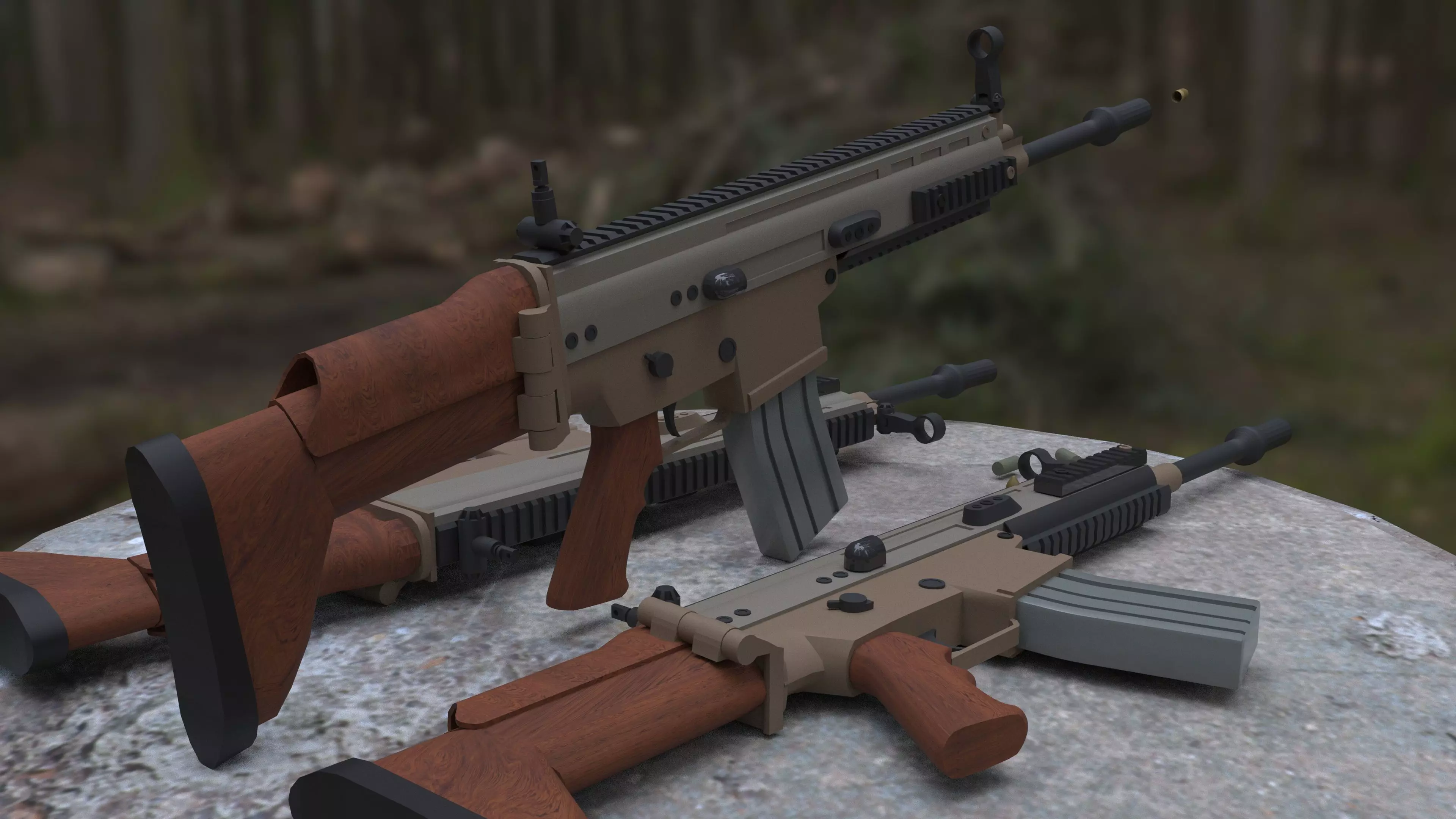 Realistic Assault Rifle Low-poly 3D model_27